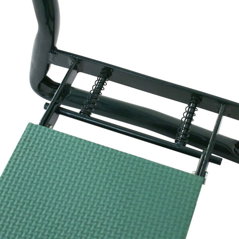 Close-up of Green Soft EVA Pad Garden Kneeler Seat Folding Bench showing steel tubing.