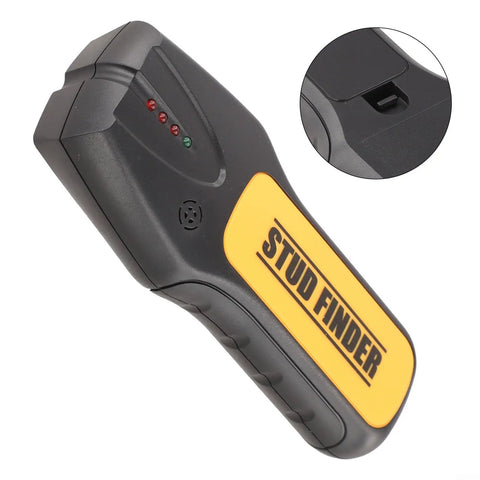 Wall For Stud Finder Sensor With Backlight Display For Wood Center Metal AC, handheld tool with a backlit display and indicator lights.