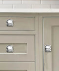 Two Pack One And A Quarter Inch Backplates For Cabinet Knobs In Polished Chrome Drawer Hardware With Vintage Aged Look