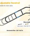 Straight Up Durable Adjustable Wall Mount Handrail For Outdoor And Indoor Steps U Shape Safety Railing for One or Three Stairs with adjustable size 28.7-36.7 inches.