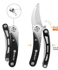 Five In One Garden Pruner Multitool with 420 stainless steel blades and folding scissors for pruning trees, shrubs, bonsai.