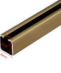 Frameless Sliding Glass Door Track Ceiling Mount Rail Hardware Kit In Aluminum Brown 150cm 59in shown in close-up