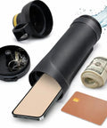 Sneaky 13.5oz Water Bottle With Dope Hidden Wallet Pocket, Built For Travel And Home Safe, Fits iPhone 14 Pro, BPA Free Black