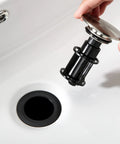 Installing Pop Up Bathroom Sink Drain With Overflow For Vessel Sinks, Push Type Stopper, Brushed Nickel Vanity Assembly With Strainer