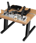 Solid Build Router Table With Heavy Duty Stand And Adjustable Fence Premium Mdf Workbench showcasing adjustable fence and dust extraction port.