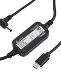 Usb C To Barrel Connector Radar Detector Power Cable For RAD350 380 450 480i 700i, 3.6 ft view with connectors visible