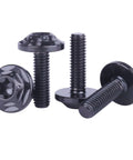 Premium Grade 5 Titanium Bolts, M6 Torx Head Screws, Heavy Duty Black Fasteners in a pack showcasing unique designs.