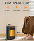 Cozy Up Portable 1500W Ceramic Space Heater With Adjustable Thermostat Indoor Electric Heater for Office or Home shown in room