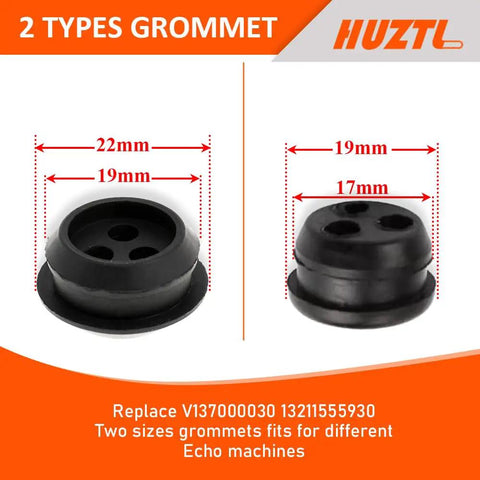 Two types of grommets, dimensions 22x19mm and 19x17mm, for Echo machines