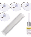 DIY Windshield Repair Kit For Long Cracks And Scratches Resin Based Glass Repair Tool with suction cups and resin bottle