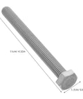 Stainless Steel Bolt Kit Four Sets M10x10 Fully Threaded Hex Cap Screws With Nuts Flat And Lock Washers For Mechanical Fasteners DIY Repair Projects Heavy Duty Hardware Kit, 11cm bolt