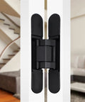 3D Adjustable Concealed Door Hinge With Silent Hydraulic Buffer Heavy Duty Cross Hinge for Wood and Aluminum Doors Black Finish