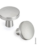 Heavy Duty Zinc Alloy Cabinet Knobs 5 Pack Brushed Nickel Drawer Handles for kitchen cabinets, round design with screws included.