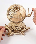 Three Dimensional Wooden Globe Puzzle Kit For Adults, Mechanical World Model, Brain Teaser And Educational Globe Build Set, DIY Wooden Globe Craft Hobby For Adults To Build And Show Off, wooden gear globe