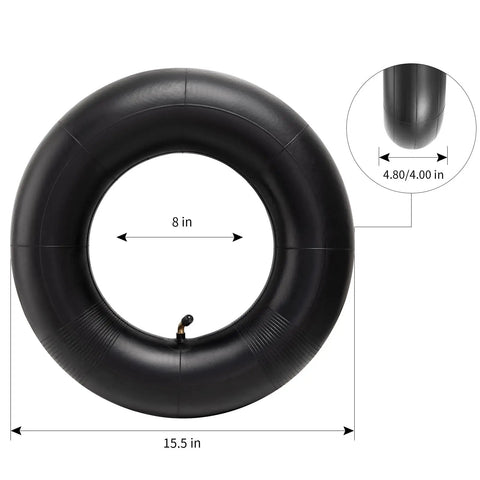 Heavy Duty Inner Tube For 4.80-8 And 4.00-8 Tires With Angled TR87 Valve Built Tough For Wheelbarrows Lawn Mowers Tractors Hand Carts 15.5 In