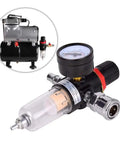 1/4 BSP Air Regulator With Moisture Filter, Oil Water Separator And Lubricator For Air Compressors, compact design with gauge