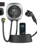 Top Notch Level 2 Electric Vehicle Charger 50 Amps With Smart Display And Adjustable Amperage For Lightning Fast Home Charging compatible with Nema 14-50 plugs.