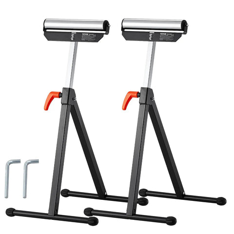 Built Like A Tank Heavy Duty Roller Stands Two Pack adjustable supports with rollers, height 26.8-42.5 inches, hold 135 lbs.