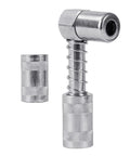 Right Angled Grease Coupler Adapter Tool For Hard To Reach Machinery Components Pro Grade Alloy Steel Fitting For Autos Motorcycles And Industrial Equipment Lubrication, alloy steel