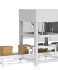 Effortless Box Sealer Machine For Fast Carton Sealing, Heavy Duty Sealing Equipment With Simple Operation And Adjustable Speed, Built For Fulfillment Centers, Warehouses, And Small Business Shipping Needs, white steel conveyor model with cartons