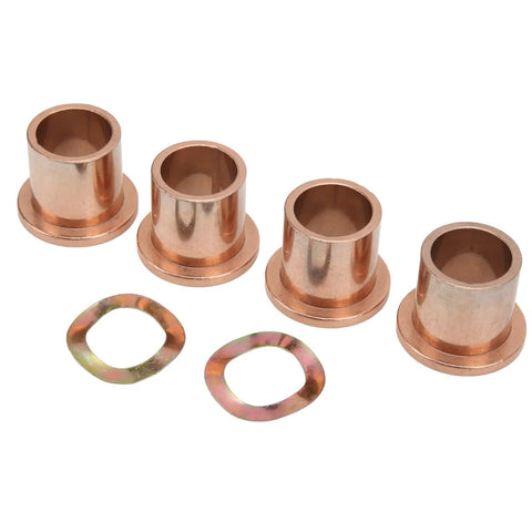 Heavy Duty King Pin Steering Knuckle Bushing Kit With Flanged Spindle Bushing Ready Drop Installation For Precedent Gas 2004 Plus Direct Swap Rock Solid Bronze Build showing bronze bushings and washers