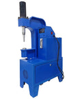 Heavy Duty 220V Electric Riveting Machine With Pure Copper Motor, blue metal body, sturdy pressure gauge for precise operation.