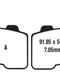 Disc Brake Pad Set For Cars And Trucks With Die Cast Aluminum Backing, Bonded Linings, Radius Ground Shoes, 91.95x56x7.05mm