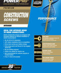 Interior Wood Screws Size Eight By One And Quarter Inches, Star Drive Flat Head Fasteners packaging and features illustration
