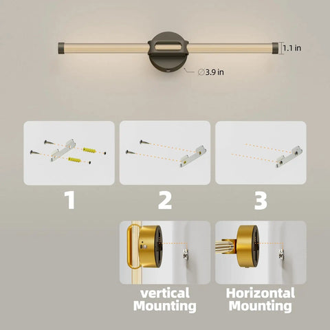 Installation guide for JTsupliight Battery Operated Wall Sconce 2 Pack, Type-C Rechargeable, Black, showing mounting options.
