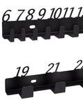 20 Slot Wall Mount Wrench Rack Organizer With Numbered Slots For 6mm To 32mm Wrenches in black, close-up view