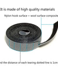 Self Adhesive Cable Management Hoop With Sticky Wire Organizer Keeps Your Desk Slick And Tidy Game Changer Tear Off Nylon Cord Wrap Kit For Home Office In Black, close-up of nylon strap roll.