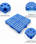 Heavy Duty Interlocking Plastic Pallet Mat Tiles With Drainage Slots for warehouse use, showcasing interlocking system close-up.