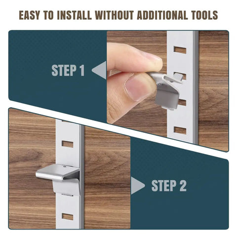 28 Piece Adjustable Pilaster Shelf Clip Bracket Set For Metal And Wood Shelving No Fuss Install Durable Shelf Support For Cabinets Offices Home Storage And DIY Projects