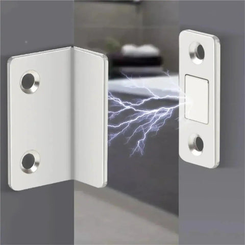 Two Piece Strong Magnetic Cabinet Catches With Hidden Door Closer And Screws For Closet Cupboard Furniture Hardware Home Improvement Black