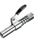 Spring Loaded Grease Coupler With Aluminum Alloy Body Locking Design for Fittings and Maintenance Tool, close-up view