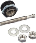 Mini Dope Quick Release Latch 22mm Black Anodized Aluminum Push Button Fastener For Panels Hoods And Deck Lids Great For Air Cleaners 150 Pound Pull Strength NHRA Approved, showing components of the latch.