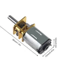 2 Pack 3V 15RPM N20 High Torque Geared Motor With Metal Gearbox For Smart Cars DIY RC Toys Durable Double Riveted Construction