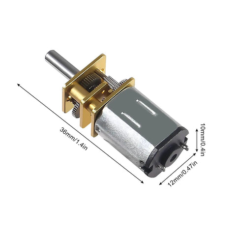 2 Pack 3V 15RPM N20 High Torque Geared Motor With Metal Gearbox For Smart Cars DIY RC Toys Durable Double Riveted Construction