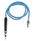 Lightweight Pneumatic Air Die Grinder, 70000 RPM Mini Pencil Tool with blue braided hose for pneumatic precision work.