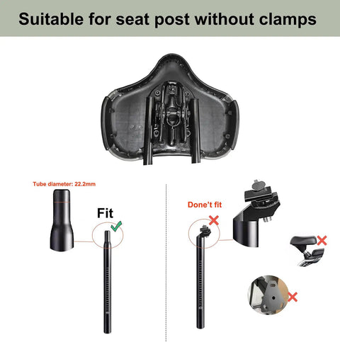 Oversized Bike Seat Backrest With Memory Foam Cushion Super Comfy Universal Fit For Most Seat Posts Easy Install On Tubed Saddles Great For Long Rides And Pain Relief During Extended Rides And Daily Commutes, black seatpost mount for 22.2mm tube