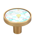 Level Up Your Space Game With This Set Of 4 Premium Gold Hot Air Balloon Cabinet Knobs Featuring Smooth Zinc Alloy Grip And Quick Screw Mounts For Hassle Free Room Makeovers That Seriously Impress, round gold cabinet knob with hot air balloon design.
