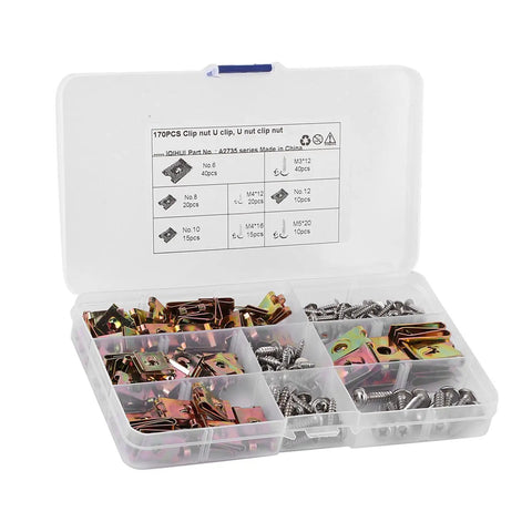 85Pcs Automotive Clip Nuts And Fasteners Kit With U Clips And Stainless Steel Screws Manganese Steel Interior Trim Fasteners Set