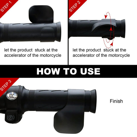 Installation steps for Four Black Motorcycle Throttle Mounts Ride Ready Wrist Throttle Assist Rest For Motorcycles.