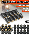 No Sweat 10 Pack M4 M5 M6 Rubber Well Nuts For Motorcycle Windshield Fairing And Boat Mounting Heavy Duty Neoprene Blind Fasteners on display
