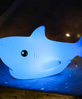 Rechargeable Cute Squishy Shark Night Light For Kids And Teens Soft Silicone Touch Lamp With Gentle Glow Safe Nursery Nightlight