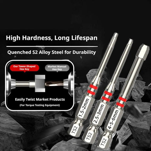 Versatile 6Pcs Pagoda Screwdriver Bits Set With Magnetic Hex Shank And Step Design For Electric Drills Includes Multiple Size Options To Tame Any Tough Job Without Swapping Bits All The Time. S2 steel tower bits, 1.5-2mm, 2.5-3mm, 4-5-6mm
