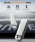 1TB External Portable SSD With Dual Type C And USB A Ports USB 3.2 Gen 2 up to 1000MB per second on zinc alloy body
