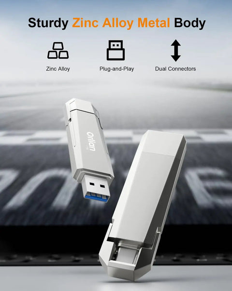 1TB External Portable SSD With Dual Type C And USB A Ports USB 3.2 Gen 2 up to 1000MB per second on zinc alloy body