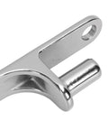 Close-up of Heavy Duty 304 Stainless Steel Farm Gate Hinges Set for Chain Link Fences and Wood Gates, wall mount, weatherproof