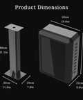Top Shelf Heavy Duty EV Charger Lock Box Built Tough With Rock Solid Key Code Security And All Weather Resistant Shell dimensions and mounting details.